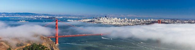 Мост Золотые Ворота и панорама Сан-Франциско
