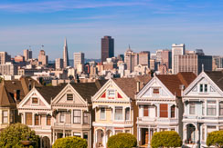 Famous Painted Ladies at Alamo Square in San Francisco, California, USA
